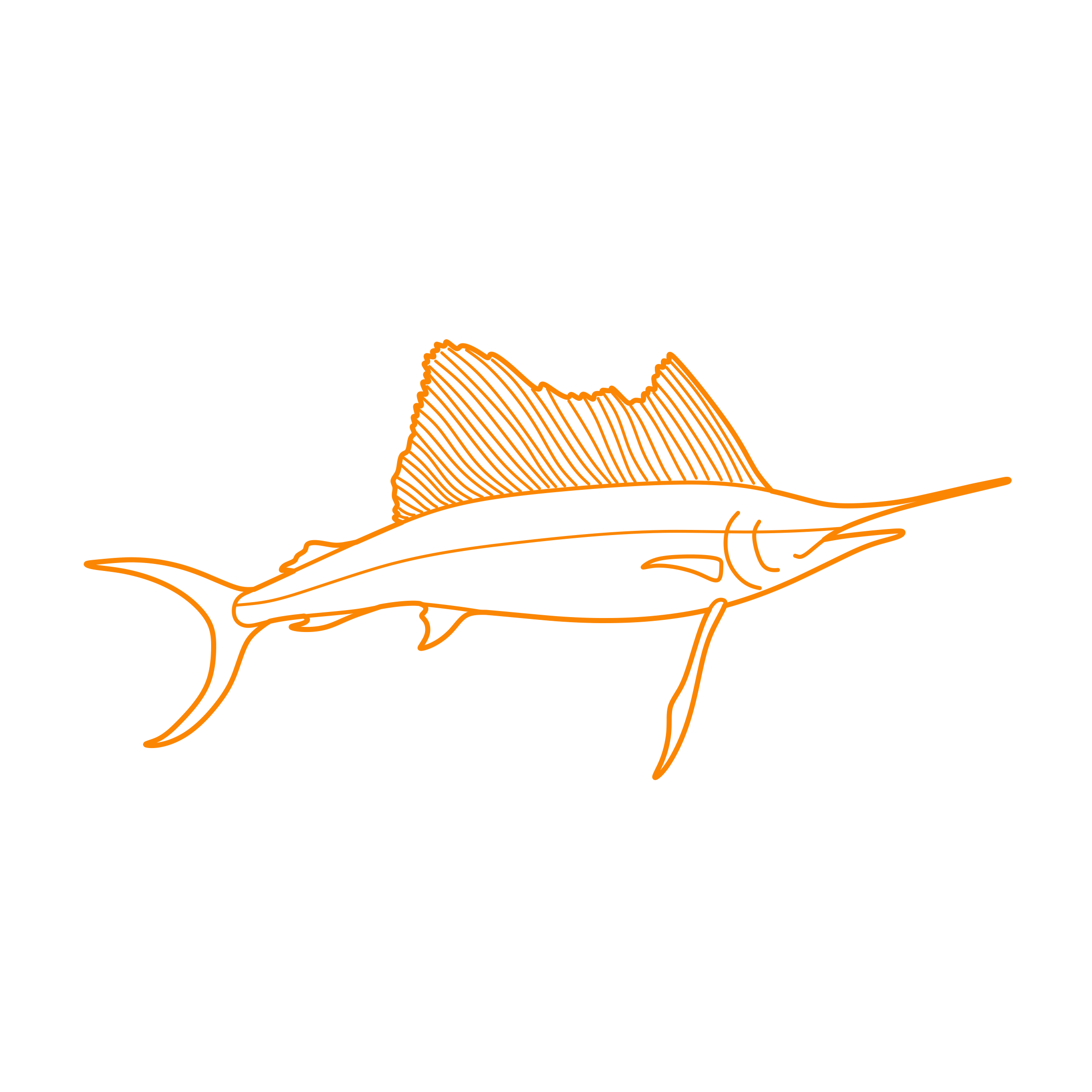 Animals Saltwater Fish Atlantic Sailfish Line Art Illustration Svg Free Vectors